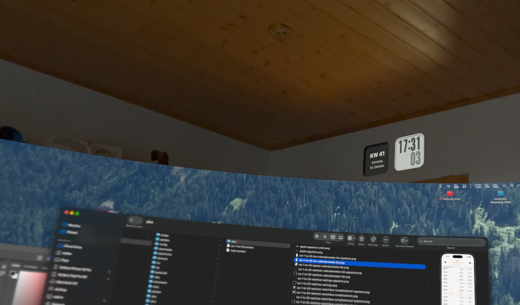 visionOS: Widget on wall